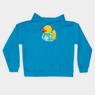 Cute Rubber Ducky Wearing a Hawaiian Shirt Kids Hoodie